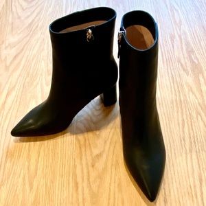 J. Crew Pointed-Toe Sadie Boots Leather Black NWT